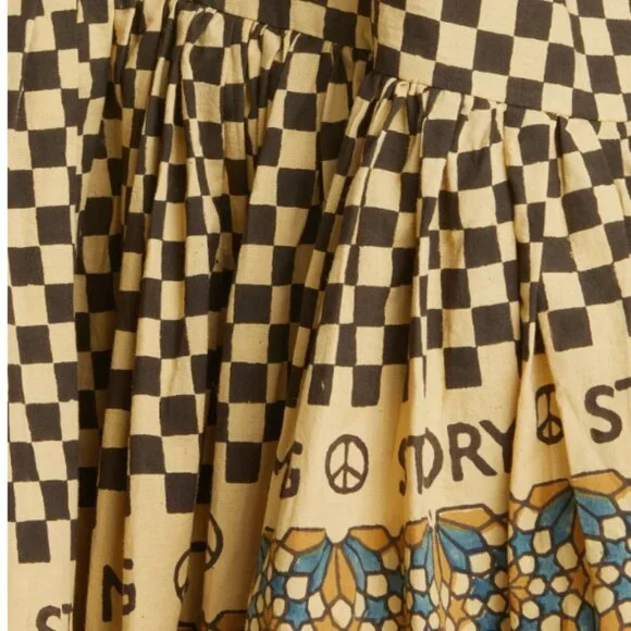 Story MFG. Verity Check Balloon Sleeve Organic Cotton Dress - Picture 3 of 3